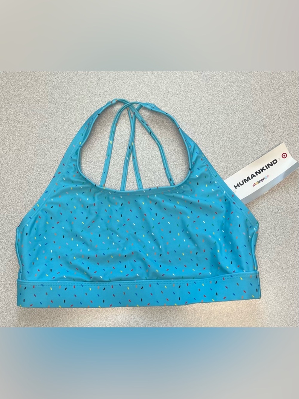 NWT Humankind x Target Pride Swim Top Blue Sprinkles Women's Size Medium